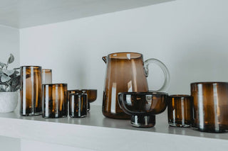 Jalisco Handblown Glass Pitcher, Tamarind