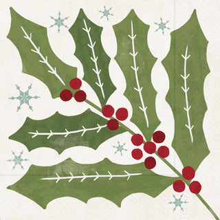 Paper Cocktail Napkins 20ct Winter Berry Christmas
