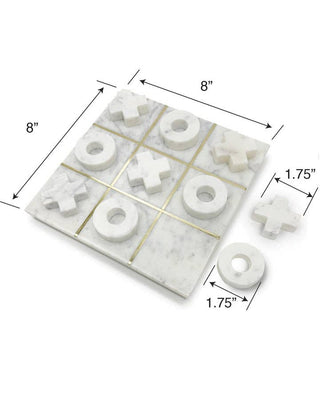 White Marble Tic Tac Toe