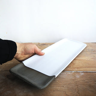 Gray Handmade Rectangle Tray