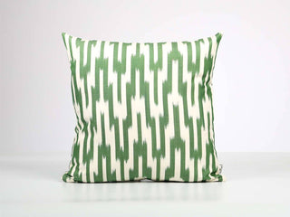 Green Striped Ikat Pillow Cover