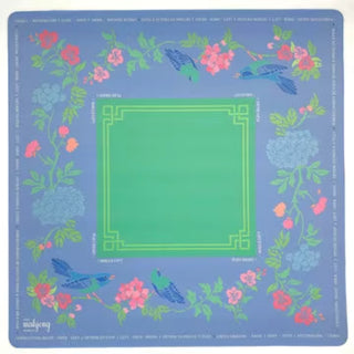 blue garden mahjong tile mat