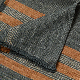 Modern Plaid Throw Navy & Chestnut 51x78