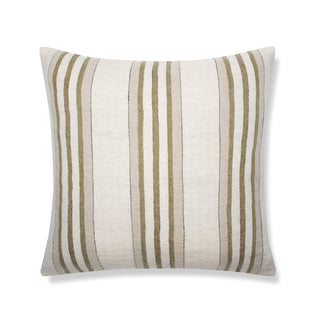Antwerp Stripe Pillow Natural Olive 22"x 22"