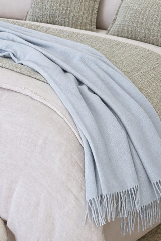 throw blanket on a made bed