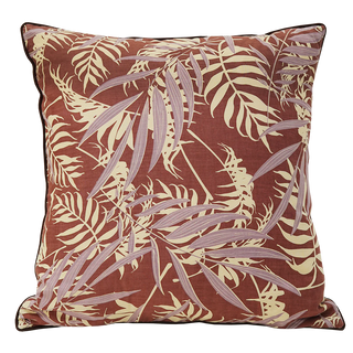 palm lavender sienna organic cotton cushion cover
