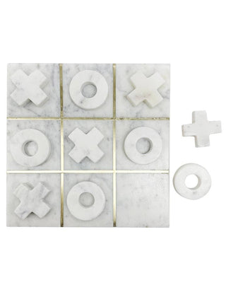 White Marble Tic Tac Toe