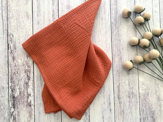 Burnt Orange Crinkle Cloth Napkins, Set of four