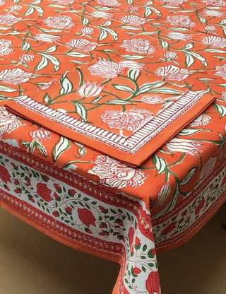 Tulip Garden Hand Block Print Napkins