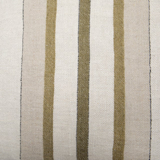 Bruges Stripe Pillow Natural Olive 22"x 22"