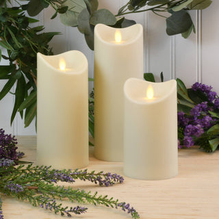 LED Candles With Moving Flame - Set of 3