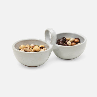 Desmond, White Salt Glaze, Snack Bowl, Stoneware, Double