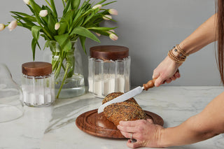 Serrated Bread Knife, Wood Handle