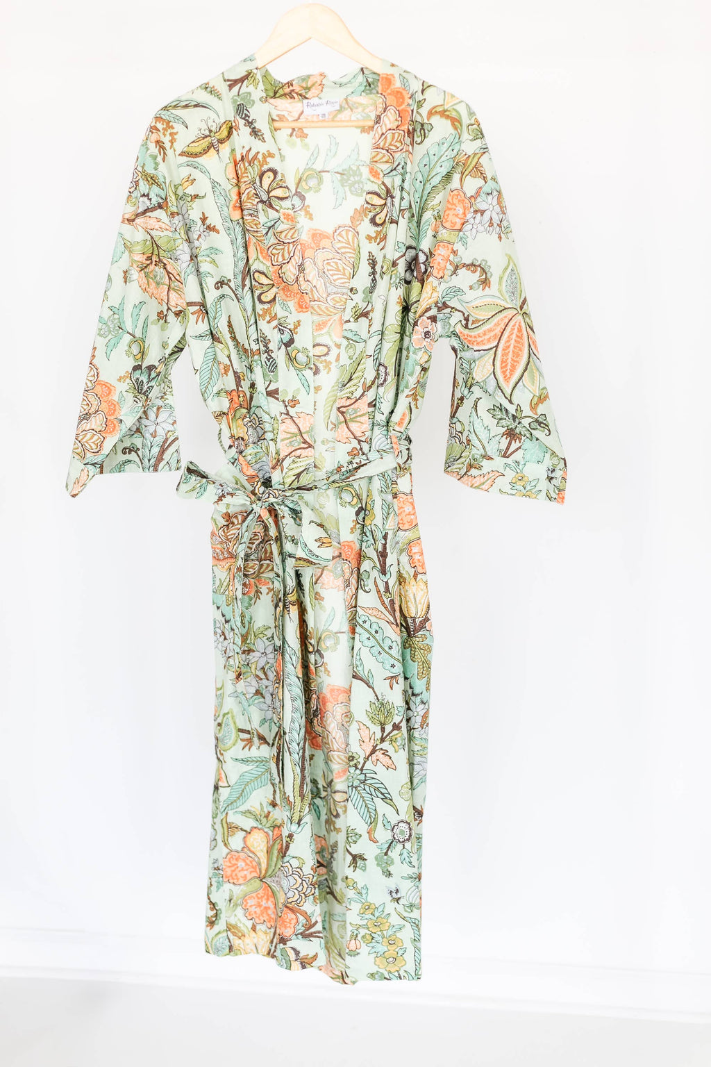 Bread Print Robe Block Print Robes: Tropical Paradise – Brass Monkey Home