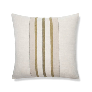 Bruges Stripe Pillow Natural Olive 22"x 22"