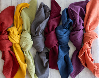 Burnt Orange Crinkle Cloth Napkins, Set of four