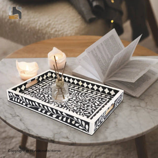 Decorative Tray Alhambra Negra Black & White 11x17