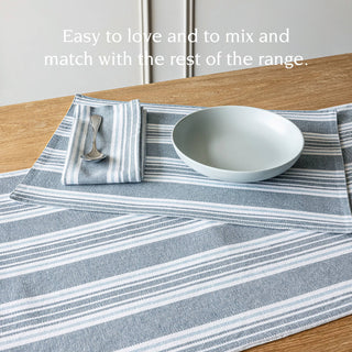 Woven Blue Striped Cloth Napkins