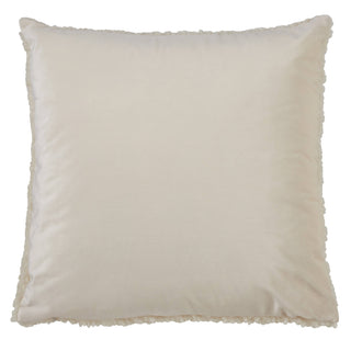 Faux Fur Throw Pillow: Ivory / Poly Filled / 18"