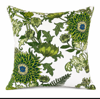 Fabric in Romantic Garden Green on White, 21 x 21
