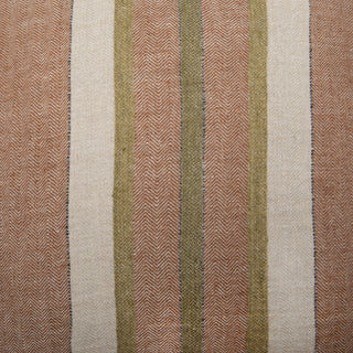Bruges Stripe Pillow Chestnut Olive 22"x22"