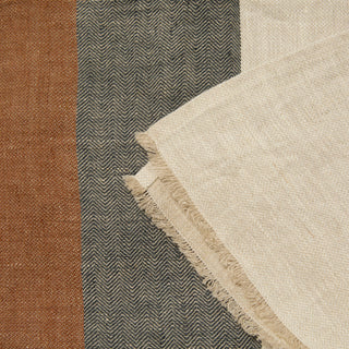 Modern Color Block Throw Chestnut/Grey/Ecru  51x78