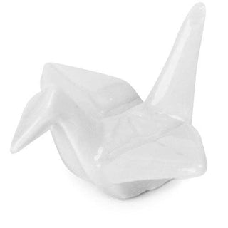 Origami Crane Porcelain Chopsticks Rest 2"L White