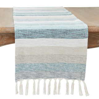 Aqua Stripe Table Runner