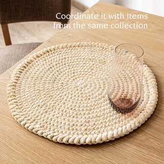 Natural Round Woven Placemats, Set of 4