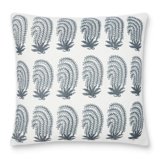 Muscari Pillow in Blue on Oatmeal Linen