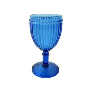 Vibrant blue shatter-resistant wine glass