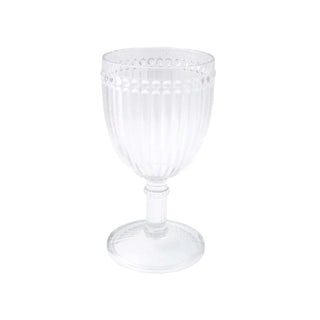 Shatter-resistant clear wine glass for entertaining