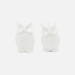 Toby, Owl Salt and Pepper Shakers, Porcelain, White Glaze, Large