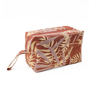 Palm Lavender Sienna large cosmetic case handmade in Bali