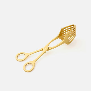 Zena Serving Tongs, Polished Gold Brass
