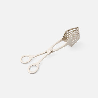 Zena Serving Tongs, Polished Nickel Brass